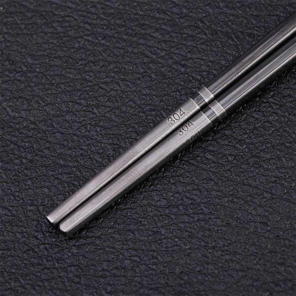 Reusable Luxury Laser Japanese Engraving 304 Stainless Steel Chopsticks Tableware Flatware Kitchen Supplies