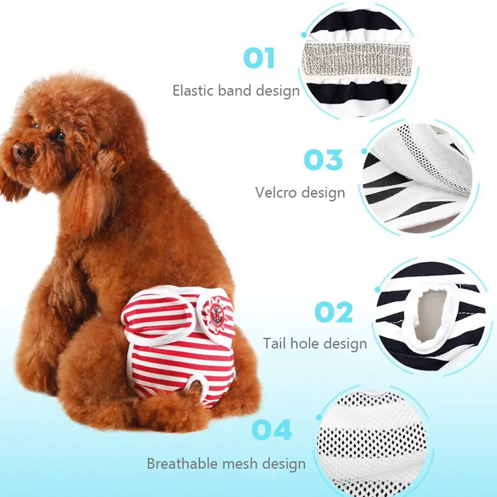 Reusable Briefs Nappy Cotton Menstruation Diaper Dog Pant Pet Short Physiological Underwear