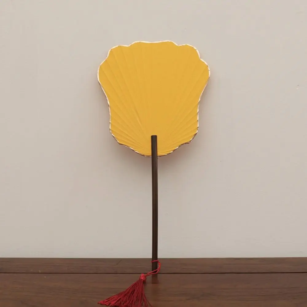 Chinese Style Paper DIY Fan Blank Painting Thickened Hand Cranked Fan Portable Vintage Decorative Craft Fan Wedding