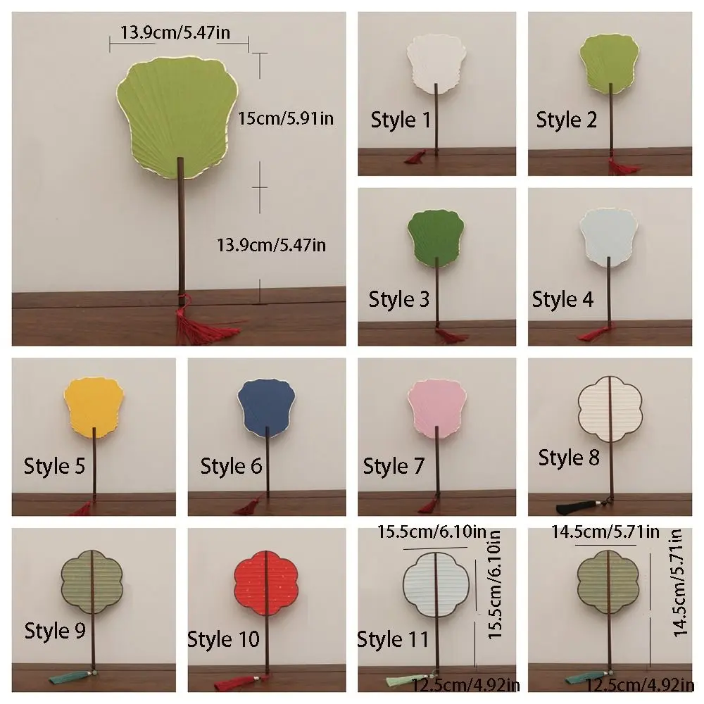 Chinese Style Paper DIY Fan Blank Painting Thickened Hand Cranked Fan Portable Vintage Decorative Craft Fan Wedding