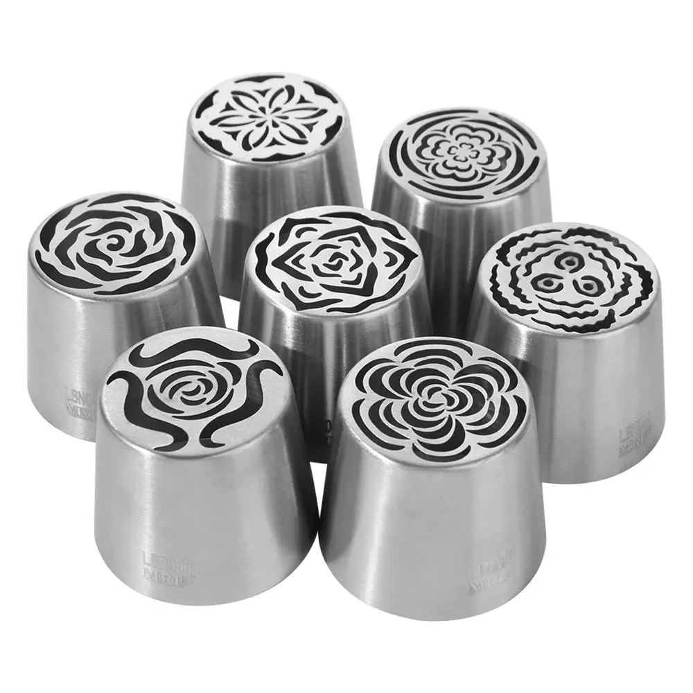 Pleated Large Size Flower Squeeze Mouth Creative Stainless Steel Cream Nozzles Silver DIY Cake Decorating Tips Pastry Tools