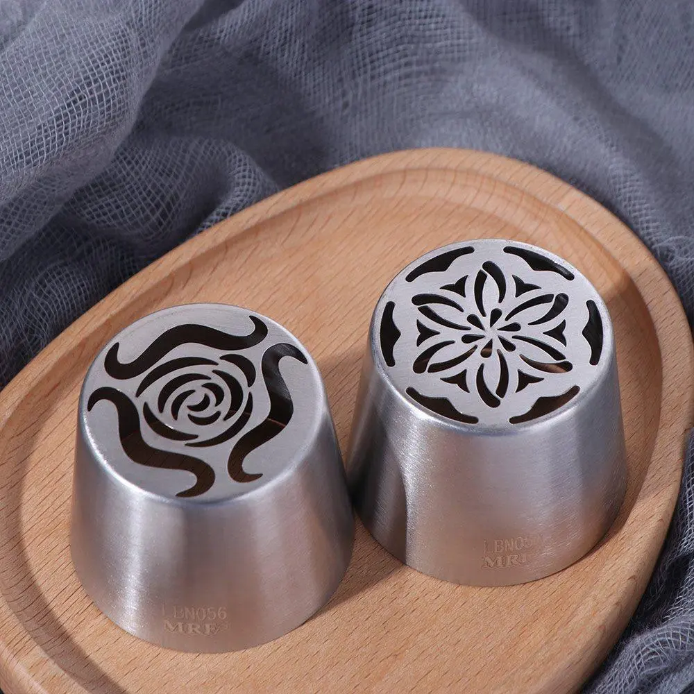 Pleated Large Size Flower Squeeze Mouth Creative Stainless Steel Cream Nozzles Silver DIY Cake Decorating Tips Pastry Tools