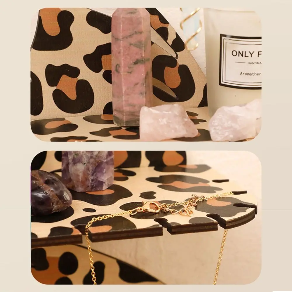 Bowtie Shape Leopard Bow Wall Shelf INS Space Saving Floating Storage Stand Decorative Hanging Hooks Wood Wall Display Rack Home