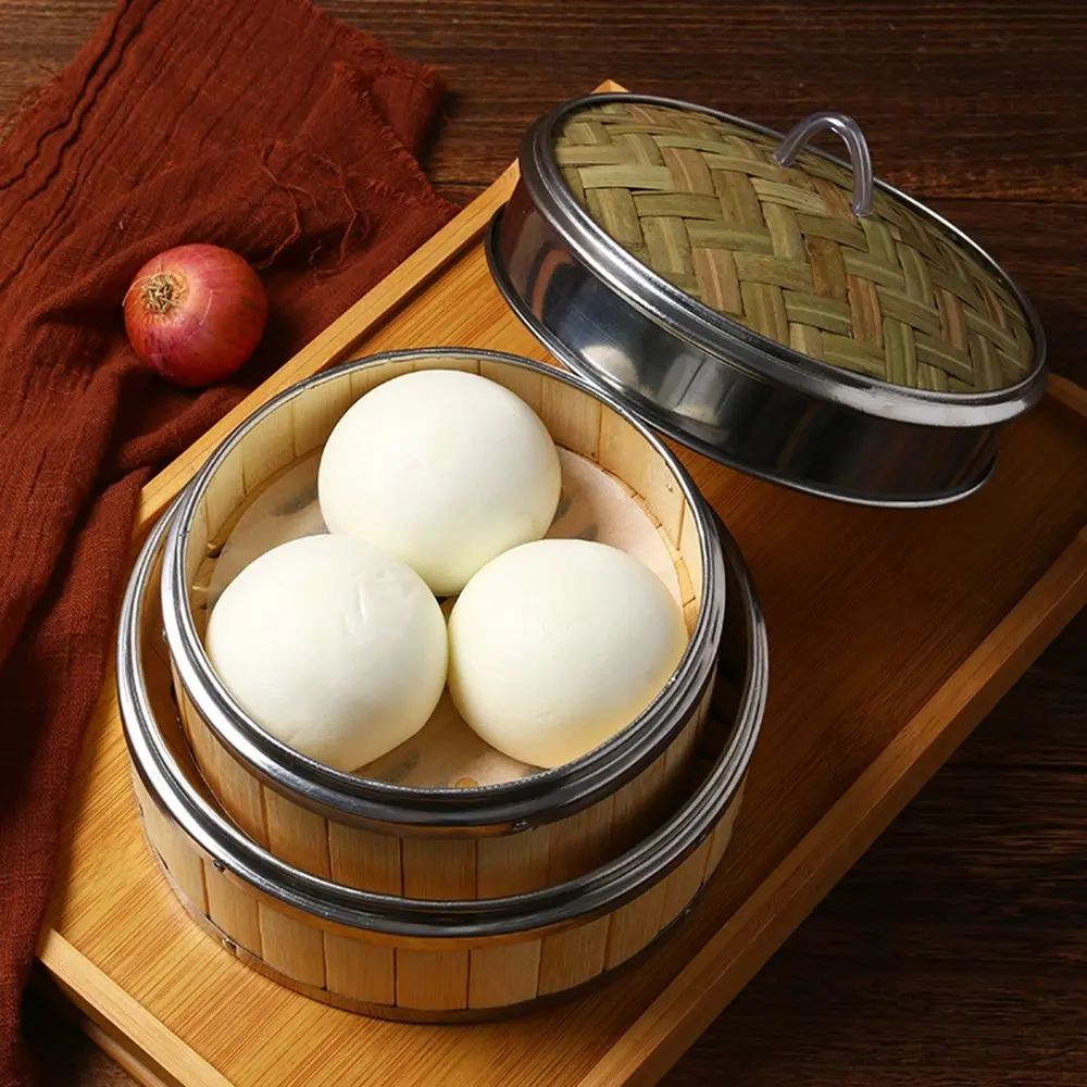 Gift Idea Dim Sum Bamboo Lid Woven Bamboo Chinese Kitchen Gadget Food Steamer Bamboo Steamer Steamer Basket Steam Cooker