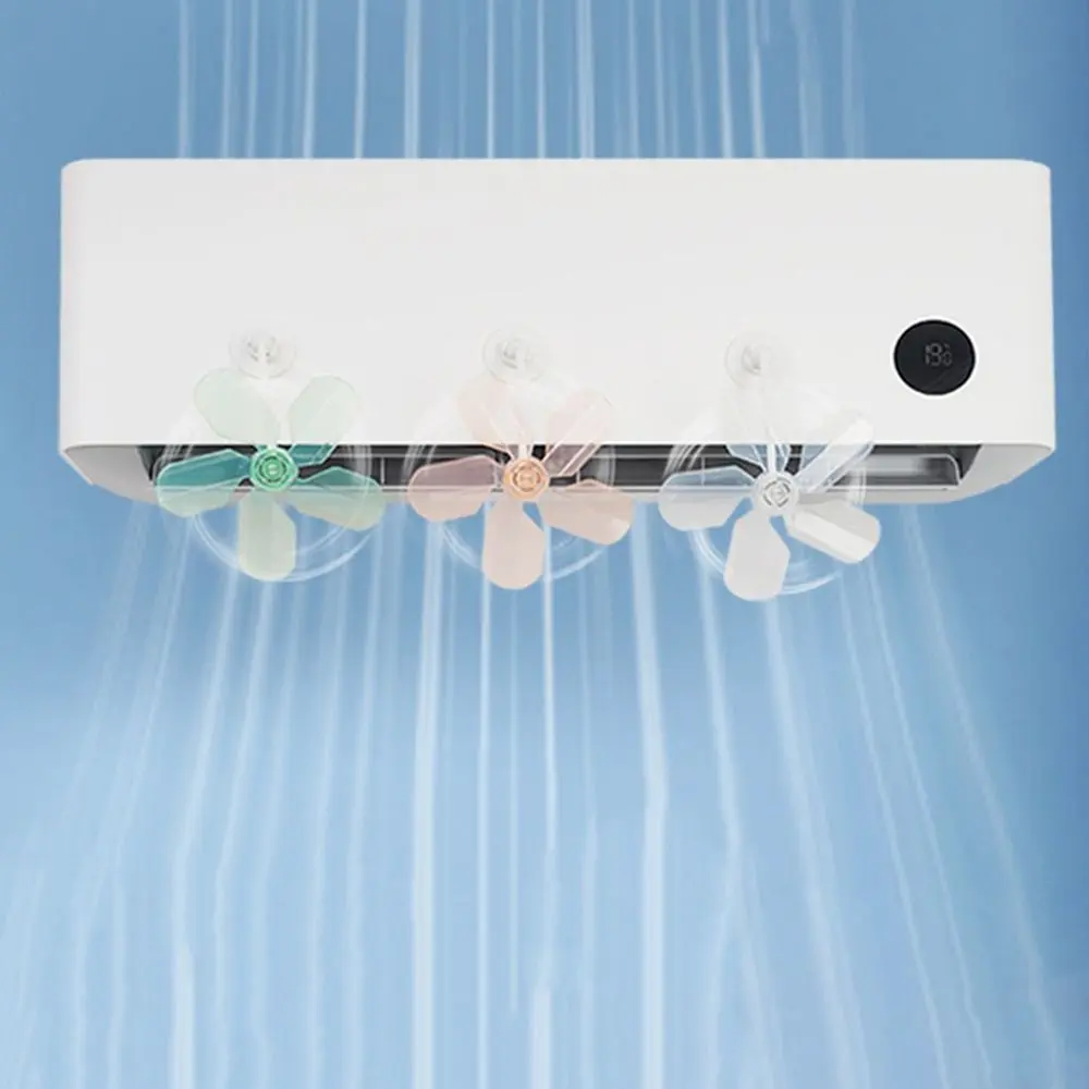 3Pcs Wall Mounted Conditioning Guide Fan Plastic Windmill Shaped Air Conditioner Vent Cover Anti Direct Blowing Adjustable