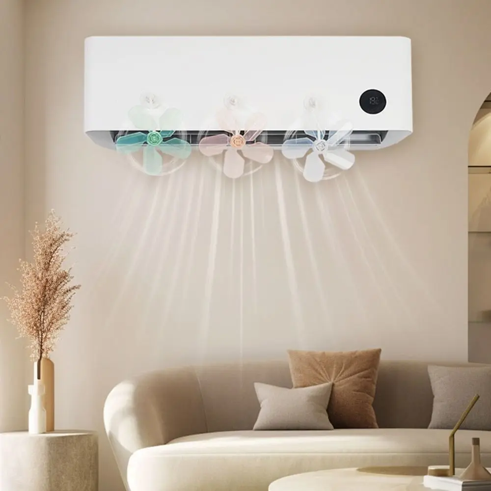3Pcs Wall Mounted Conditioning Guide Fan Plastic Windmill Shaped Air Conditioner Vent Cover Anti Direct Blowing Adjustable
