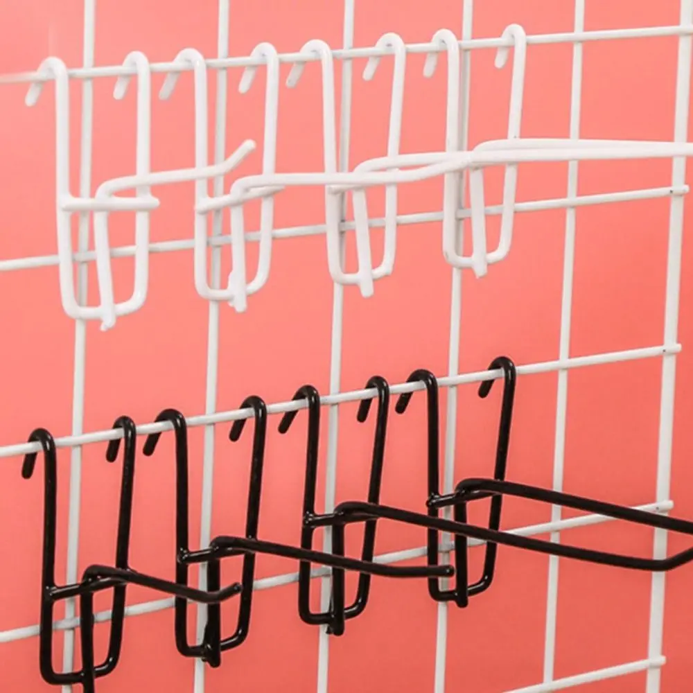 10Pcs Metal Mesh Panel Hangers Reusable Wear-resistant Display Panel Shelf Hook Removable Universal Net Panel Hooks Coat Bag