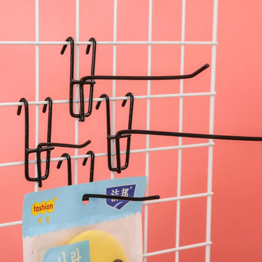 10Pcs Metal Mesh Panel Hangers Reusable Wear-resistant Display Panel Shelf Hook Removable Universal Net Panel Hooks Coat Bag