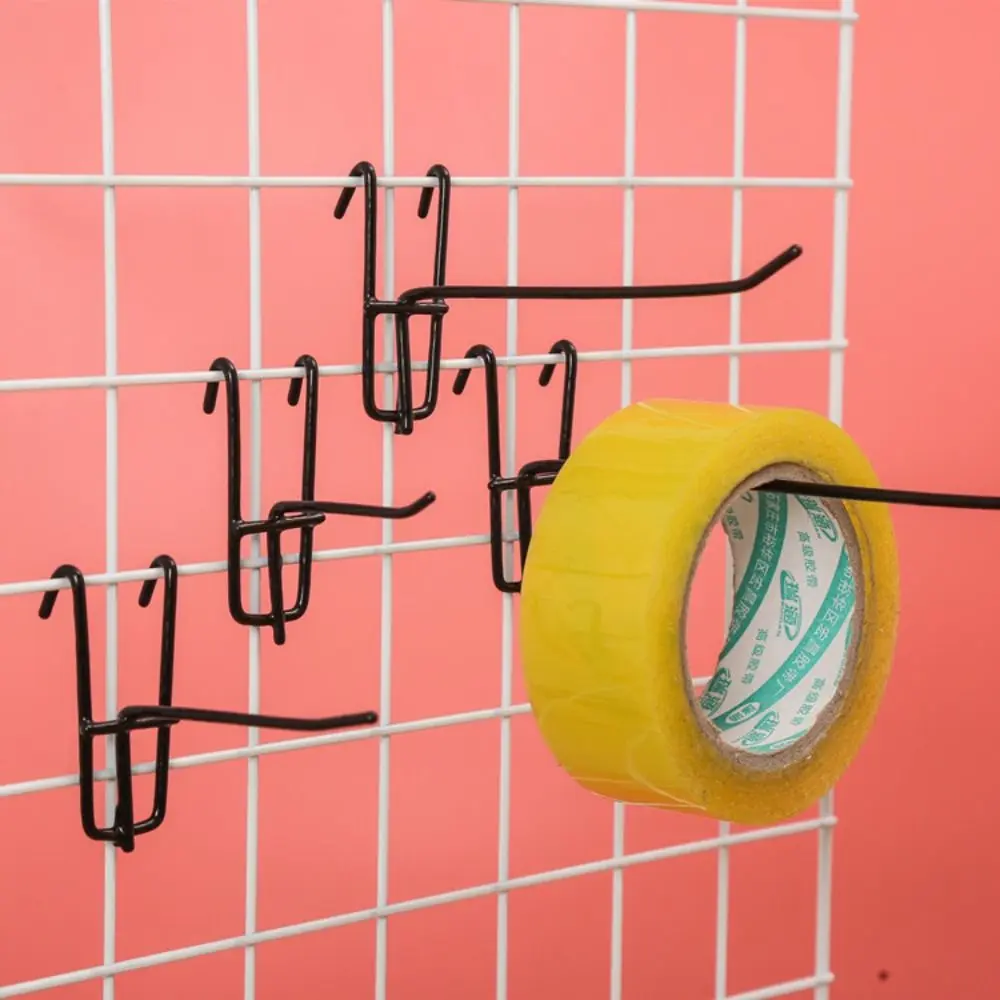 10Pcs Metal Mesh Panel Hangers Reusable Wear-resistant Display Panel Shelf Hook Removable Universal Net Panel Hooks Coat Bag