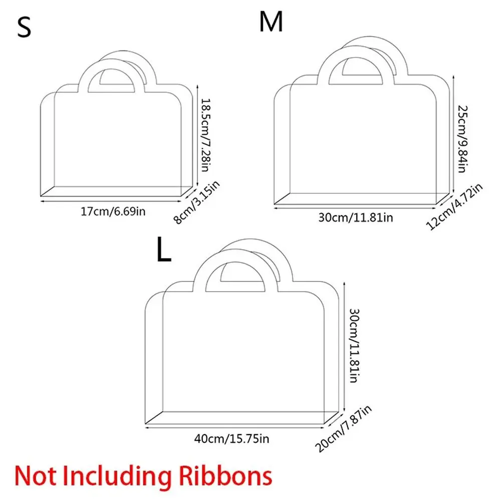 PET Transparent Flower Handbag Clear Multifunctional Flower Bouquet Wrapping Boxes with Handle Flower Bag Valentine's Day Gift