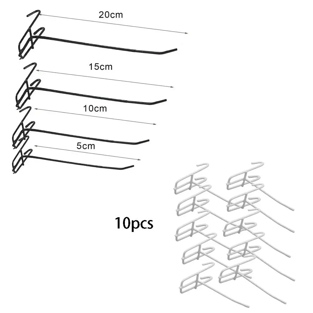 10Pcs Metal Mesh Panel Hangers Reusable Wear-resistant Display Panel Shelf Hook Removable Universal Net Panel Hooks Coat Bag