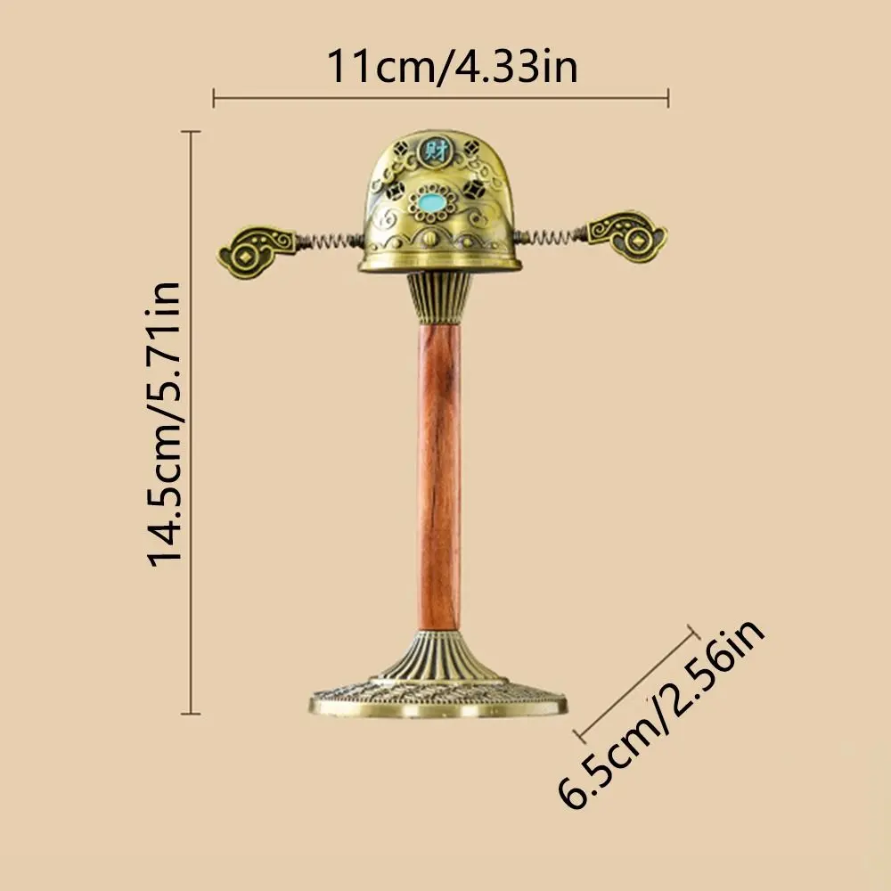 Hollow Alloy Incense Burner Non-stick Powder Rotated Hat Shape Fragrance Stand Non-slip Decorative Backflow Aromatherapy Holder
