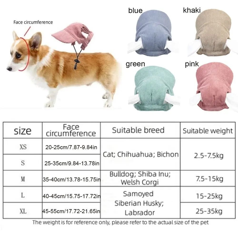 Pet Accessories Adjustable Dog Baseball Cap Breathable with Ear Holes Pet Sun Hat Soft Dog Parent-Child Hat Summer