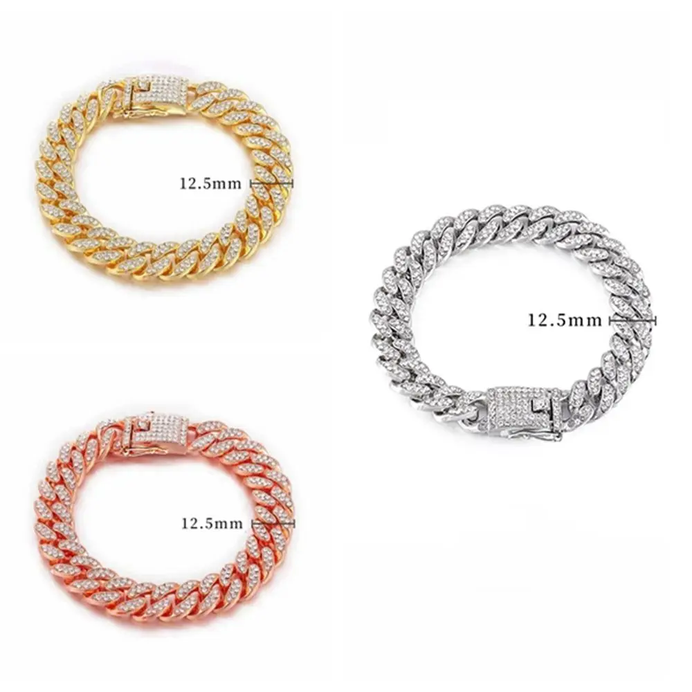 Rhinestone Fashion Fighting Necklace Metal Dog Accessories Pet Supplies Necklace Dog Jewelry Collar Pet Chain