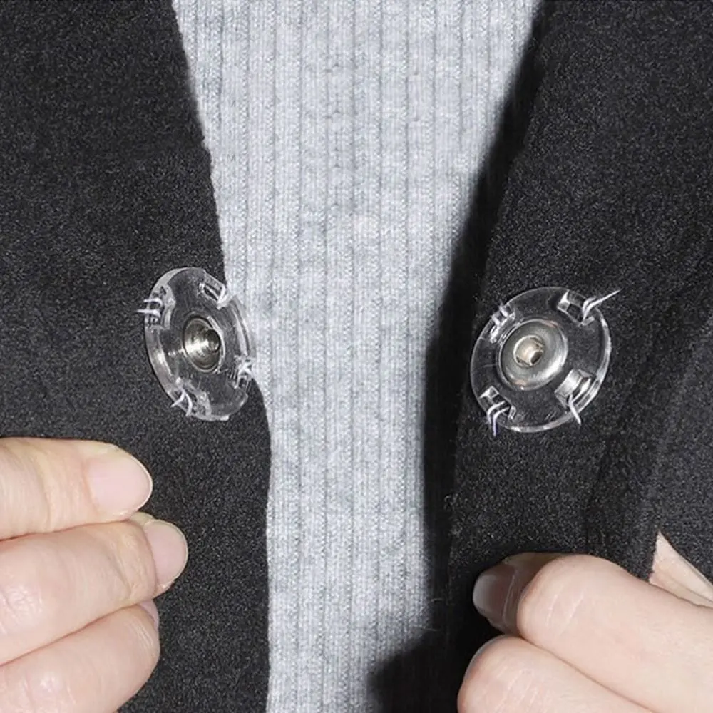 10 pcs DIY Plastic Invisible Snap Button Fastener Round Transparent Snap Button Concealed Transparent Sweater