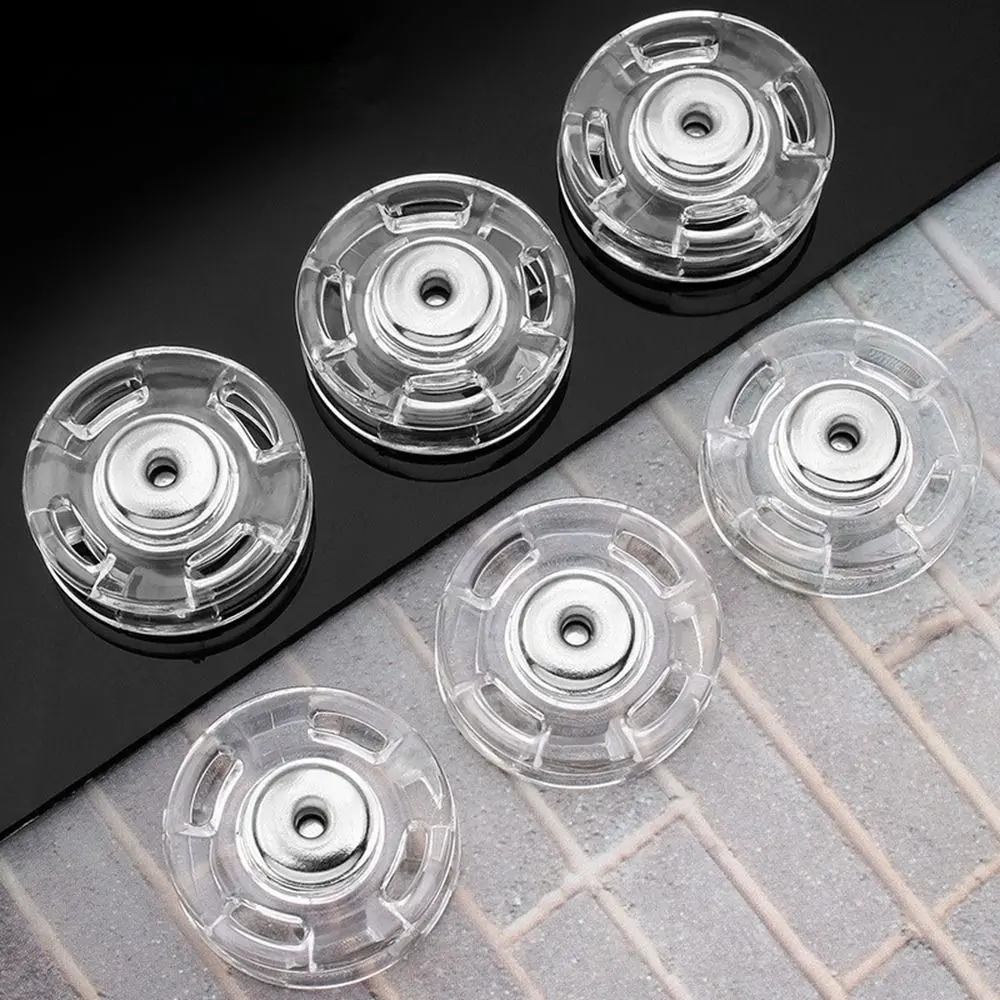 10 pcs DIY Plastic Invisible Snap Button Fastener Round Transparent Snap Button Concealed Transparent Sweater