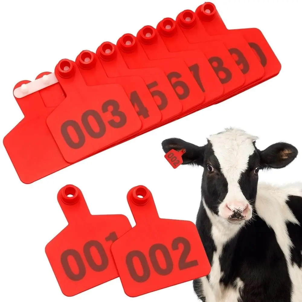 100Pcs 001-100 Numbers Cow Ear Tag Card Farm Equipment Durable Pig Goat Ear Tag Practical Prevent Getting Lost Cattle Ear Marker