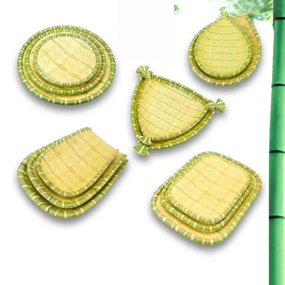 Creative Imitation Bamboo Weaving Hot Pot Vegetable Plate Multiple Styles Green Barbecue Plate Melamine Serving Plate Restaurant