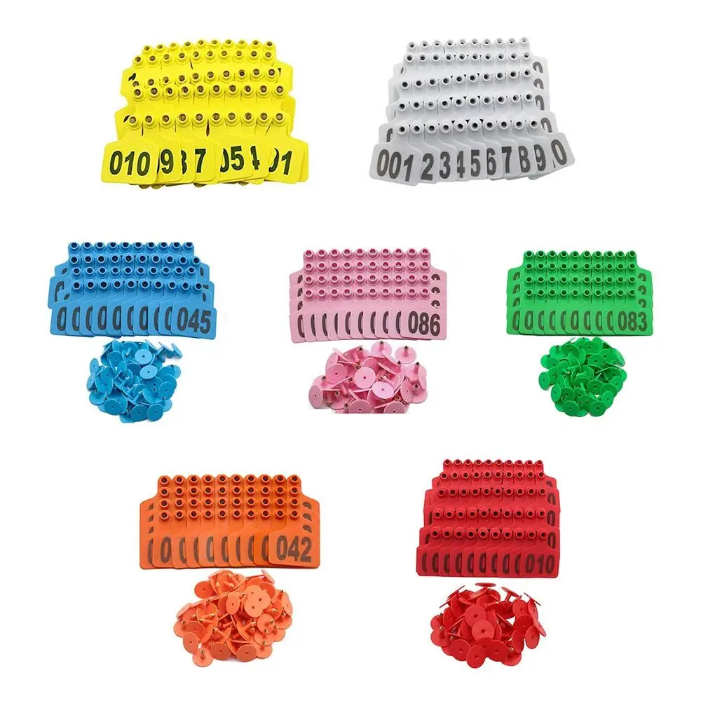 100Pcs 001-100 Numbers Cow Ear Tag Card Farm Equipment Durable Pig Goat Ear Tag Practical Prevent Getting Lost Cattle Ear Marker