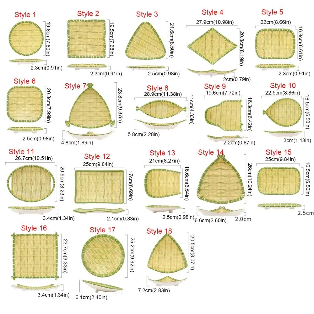 Creative Imitation Bamboo Weaving Hot Pot Vegetable Plate Multiple Styles Green Barbecue Plate Melamine Serving Plate Restaurant