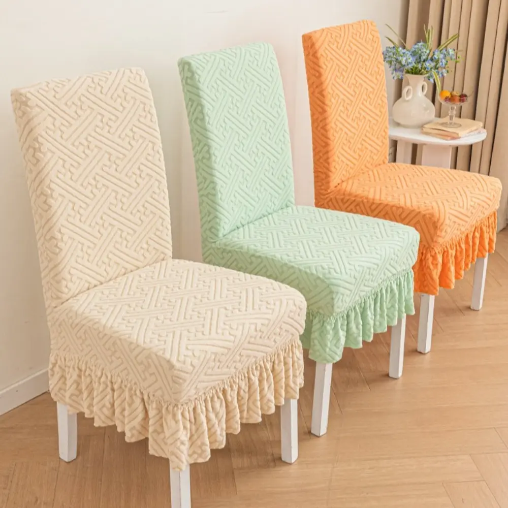 Comfortable Skirt Edge Chair Covers Universal Elastic Seat Covers Home Decor Anti-dirty Dining Chair Protector Hotel