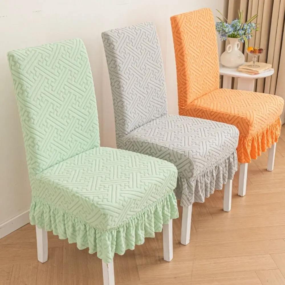 Comfortable Skirt Edge Chair Covers Universal Elastic Seat Covers Home Decor Anti-dirty Dining Chair Protector Hotel