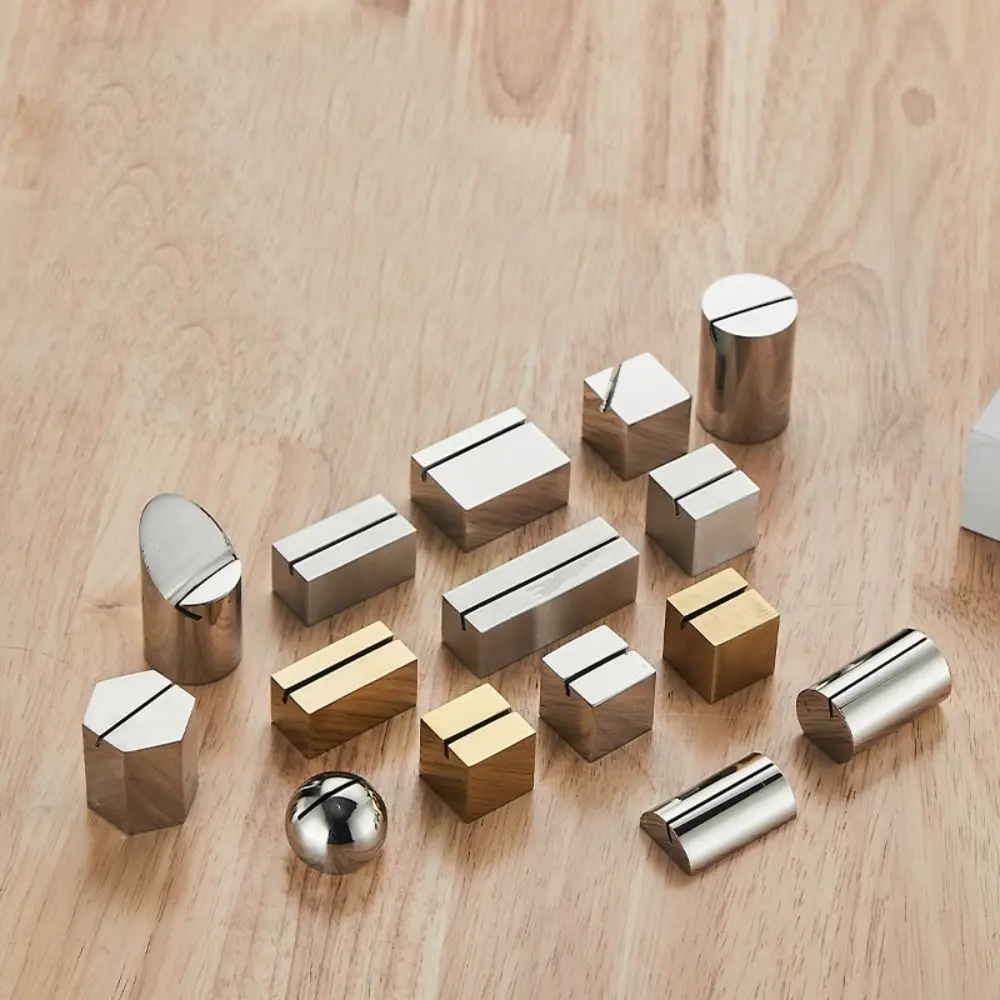 Display Stand Stainless Steel Card Holder Funny Solid Number Sign Holder Creative Menu Memo Holder Wedding Anniversary