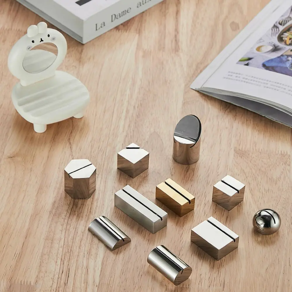 Display Stand Stainless Steel Card Holder Funny Solid Number Sign Holder Creative Menu Memo Holder Wedding Anniversary