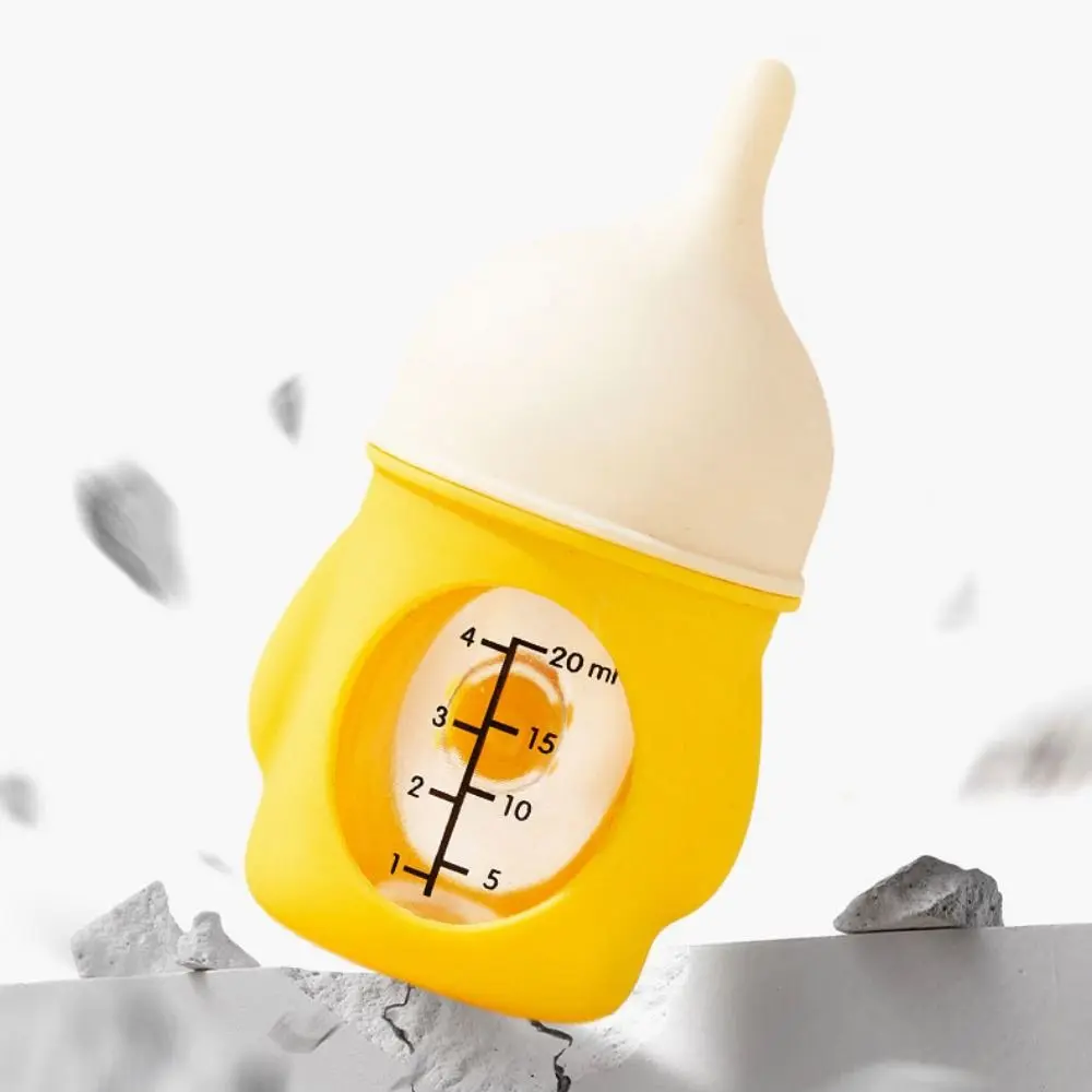 20/80ML Kitten Nipple Bottle Bite Resistance Silicone Puppy Milk Feeder Anti Choking with Scale Puppy Nursing Feeder for Feeding