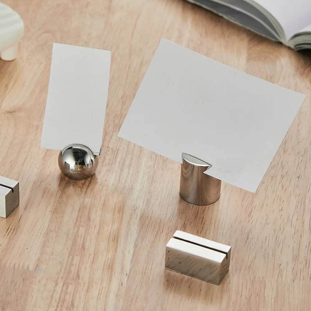 Display Stand Stainless Steel Card Holder Funny Solid Number Sign Holder Creative Menu Memo Holder Wedding Anniversary