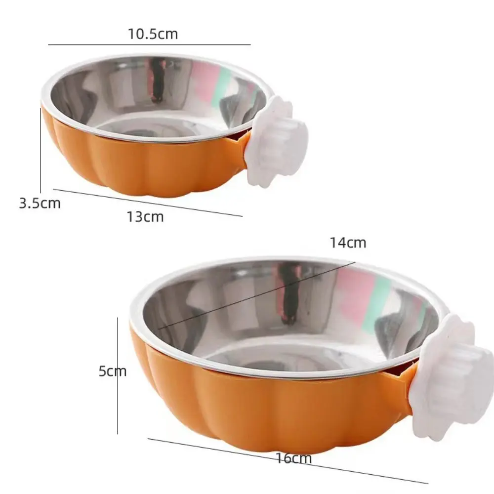Stainless Steel Pet Cage Bowl Multi-use Hanging Design Pet Food Dispenser Bowls Double Portable Pet Feeding Bowl Water