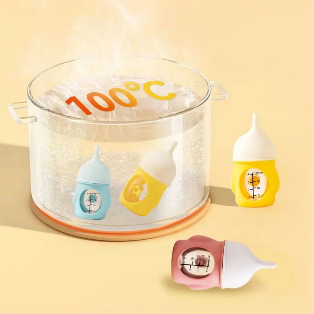 20/80ML Kitten Nipple Bottle Bite Resistance Silicone Puppy Milk Feeder Anti Choking with Scale Puppy Nursing Feeder for Feeding