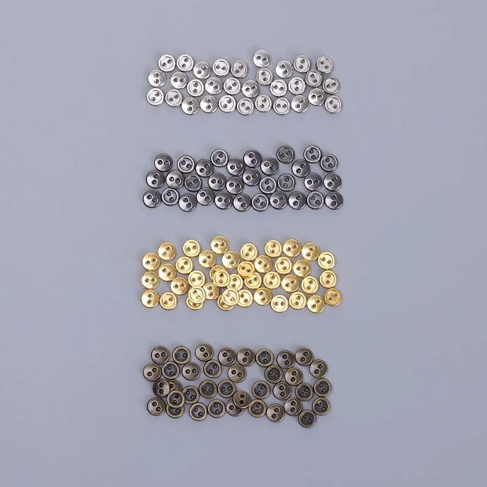 3/4mm Mini Fabric Clothing Metal Handmade Doll Button Round Buttons Apparel Sewing Sewing Buttons