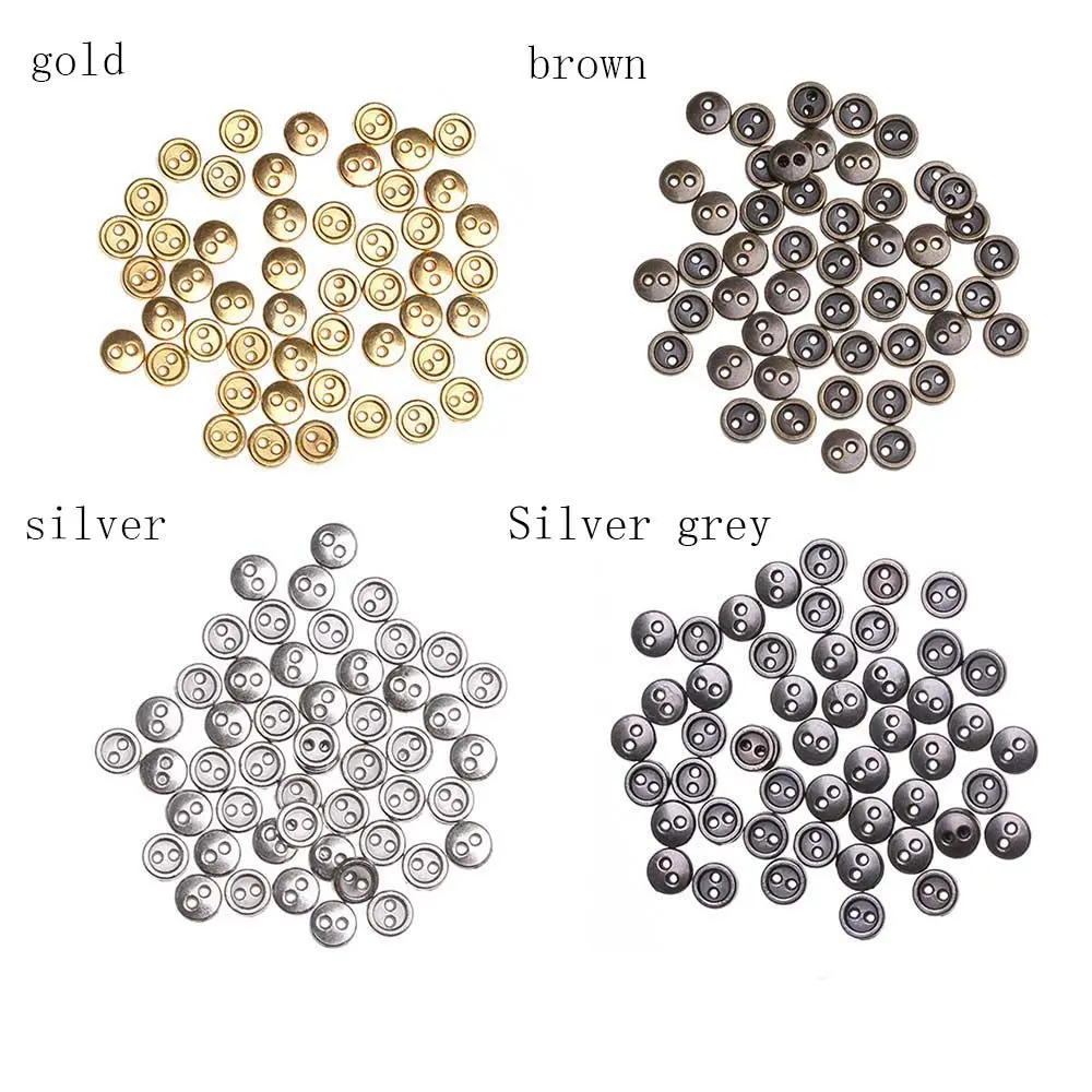 3/4mm Mini Fabric Clothing Metal Handmade Doll Button Round Buttons Apparel Sewing Sewing Buttons