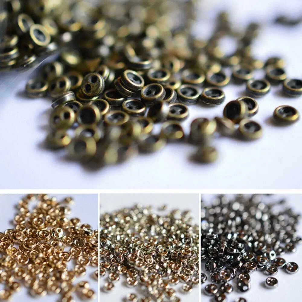 3/4mm Mini Fabric Clothing Metal Handmade Doll Button Round Buttons Apparel Sewing Sewing Buttons
