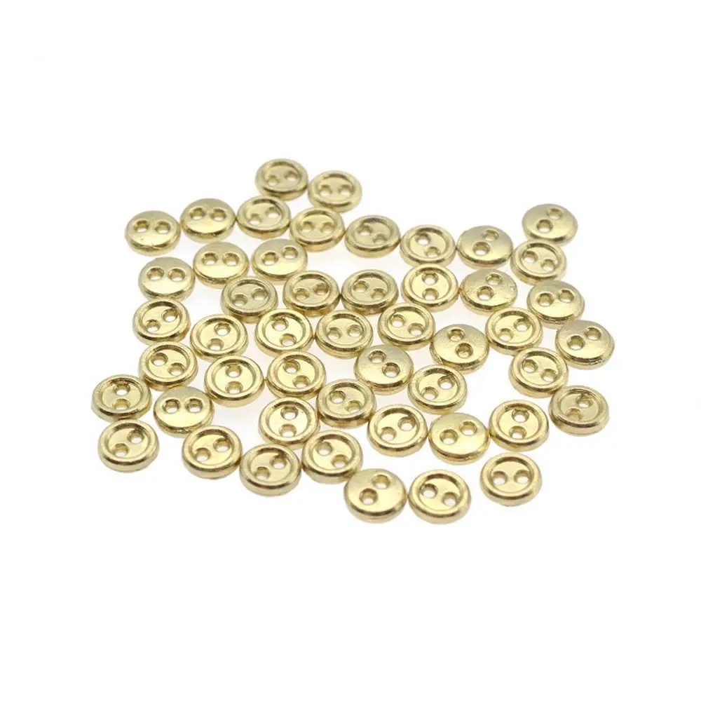 3/4mm Mini Fabric Clothing Metal Handmade Doll Button Round Buttons Apparel Sewing Sewing Buttons