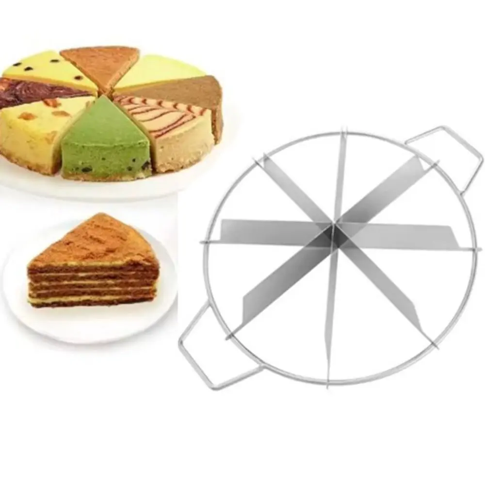 Household Stainless Steel Pizza Cutter with Handle Rust-proof Cake Slicers Durable Divide Equally Watermelon Slicer Dough