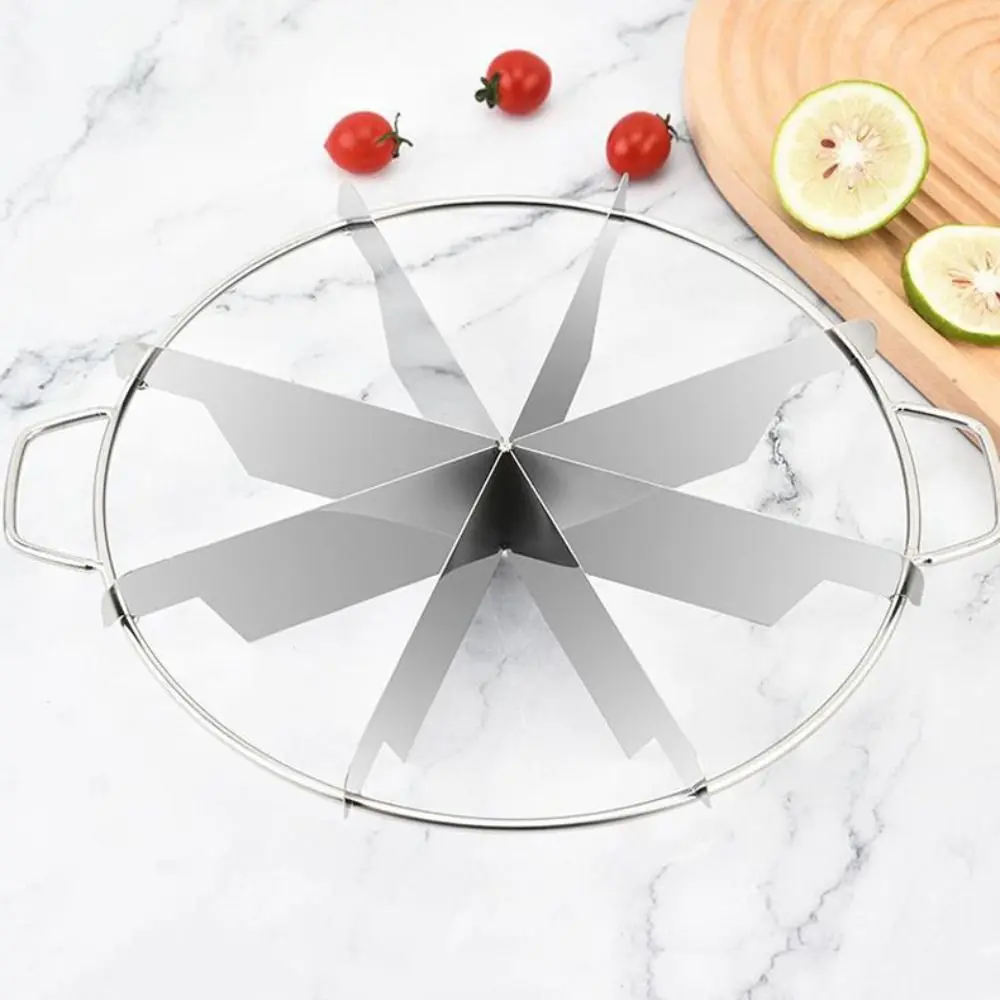 Household Stainless Steel Pizza Cutter with Handle Rust-proof Cake Slicers Durable Divide Equally Watermelon Slicer Dough