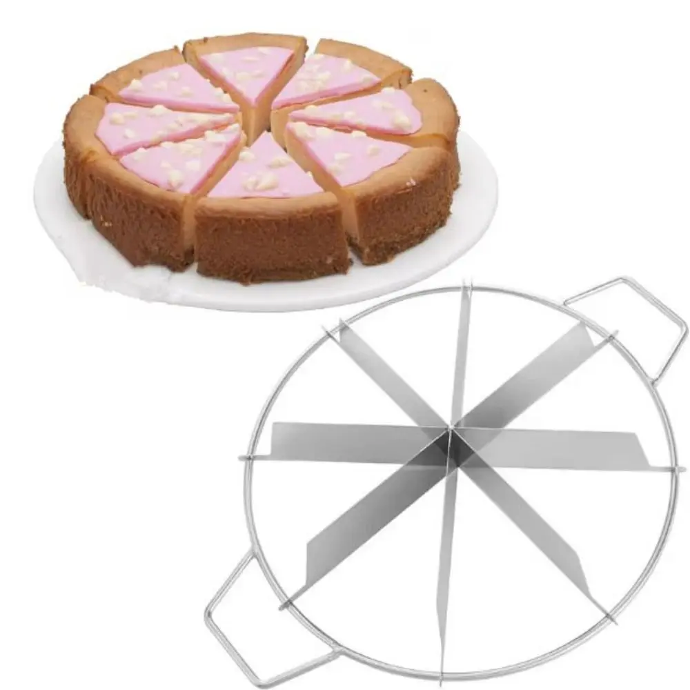 Household Stainless Steel Pizza Cutter with Handle Rust-proof Cake Slicers Durable Divide Equally Watermelon Slicer Dough