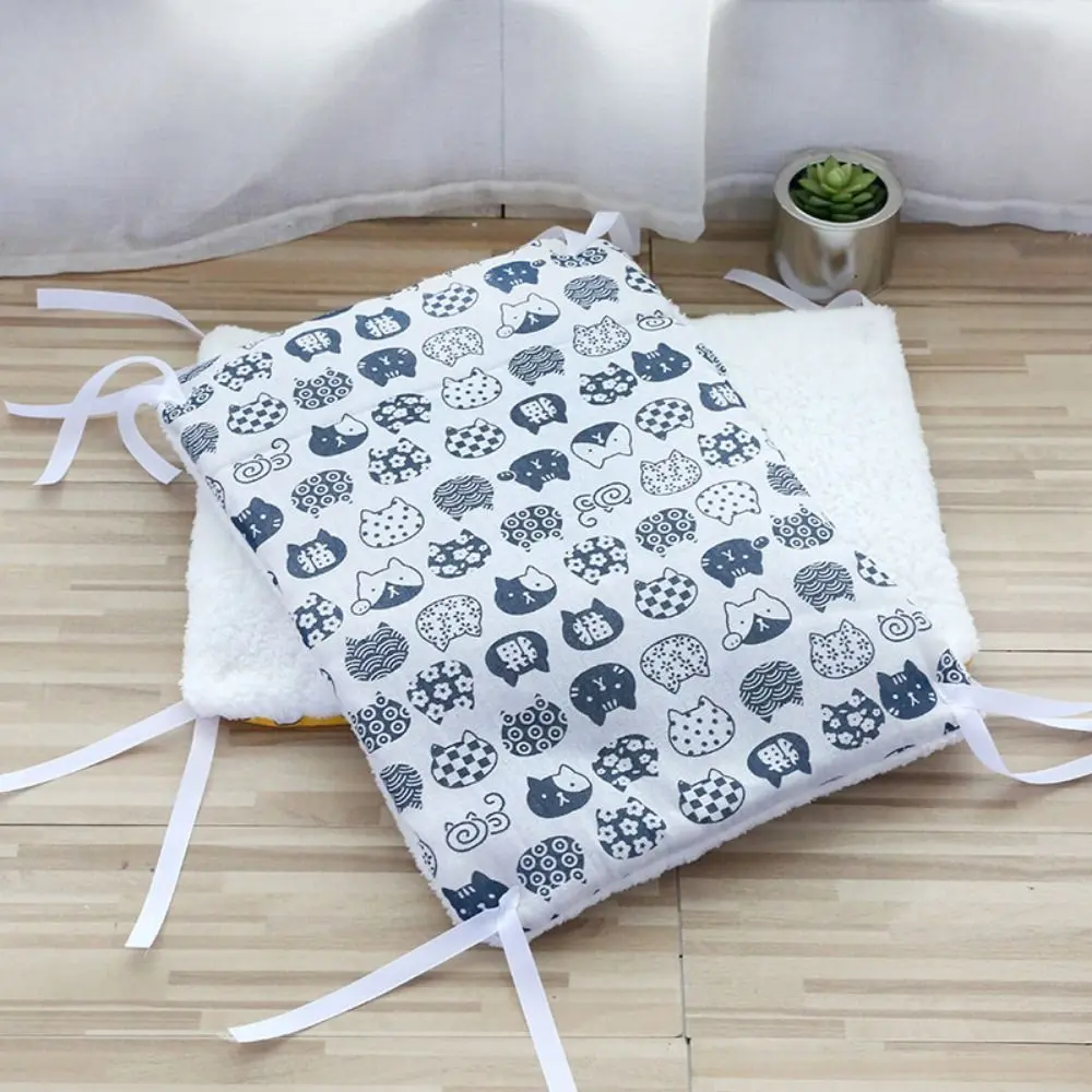 Double Sided Cat Cage Platform Mat Warm Canvas/PP Cotton Pet Hammock Blanket Comfortable Winter Cat Bed Mat Cat Cage Mattresses