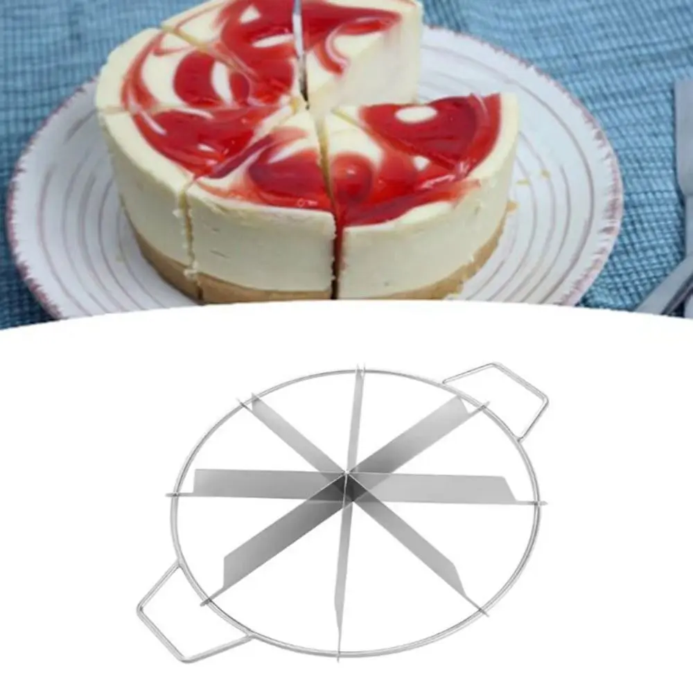 Household Stainless Steel Pizza Cutter with Handle Rust-proof Cake Slicers Durable Divide Equally Watermelon Slicer Dough