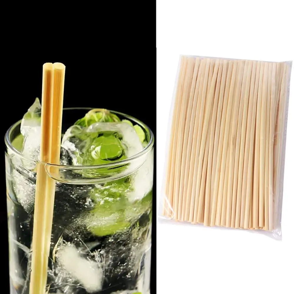 100Pcs 20cm Wheat Drinking Straws Eco-Friendly Disposable Environmentally Straws Portable Natural Degradable Straws Drinkware