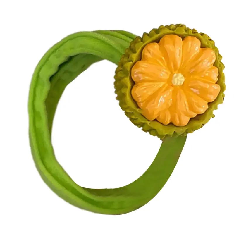 652F Resin Fruit Design Elastic Hair Scrunchies Soft Breathable Hair Tie Hair Styling Accessories For Women Girl Ponytail
