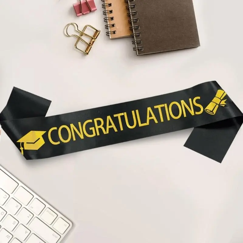 652F 2Pcs Adult Graduation Caps Graduation Sash Graduation Stoles Set 2025 for Highs School and Bachelors