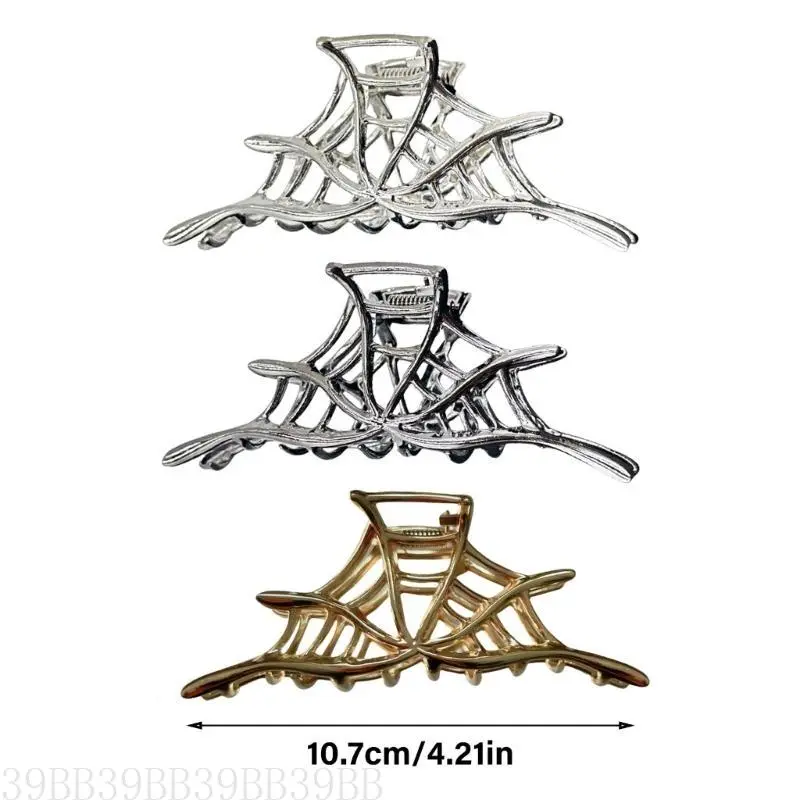 39BB Creative Spiders Webs Hairpin Halloween Metal Hair Claw Personality Claw Clip for Stylish Women