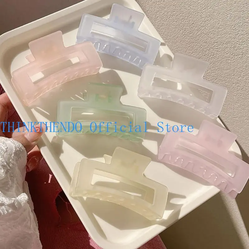 39BB Square Hair Clip Transparent Hair Claw Clamps for Women Girls 3.5" Claw Clip