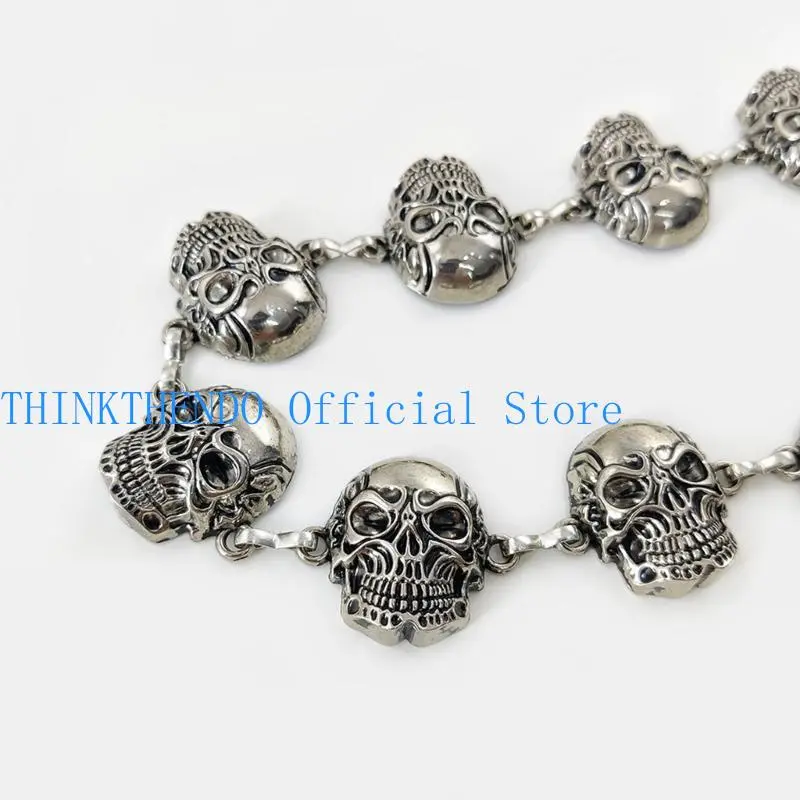 652F Carved Skull Waist Belt Belly Chain for Dress Chain Belt for Women Waist Chain Belt Belly Dance Accessories
