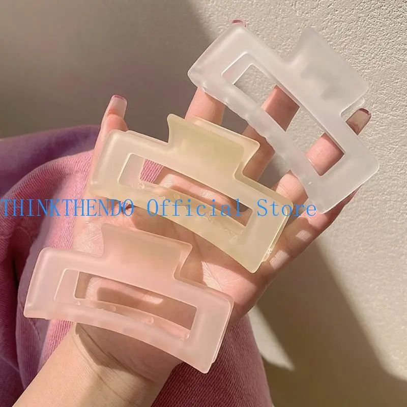 39BB Square Hair Clip Transparent Hair Claw Clamps for Women Girls 3.5" Claw Clip