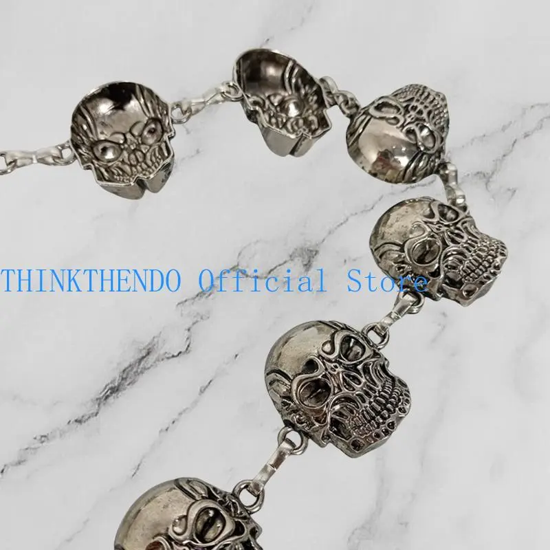 652F Carved Skull Waist Belt Belly Chain for Dress Chain Belt for Women Waist Chain Belt Belly Dance Accessories