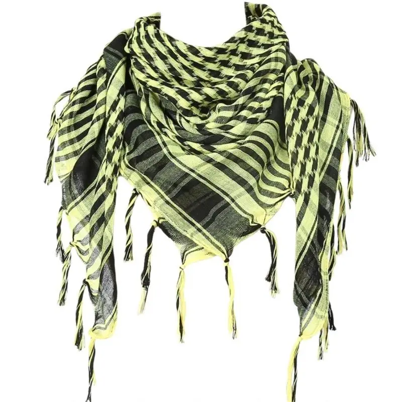 652F Desert Shemagh Scarf Soft Fringed Arab Headscarf Unisex Keffiyeh Bandana Unisex Headwrap Arabian Scarf Head Covering